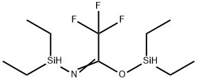 N,O-Bis(diethylhydrogensilyl)trifluoroacetamide [Simultaneous cyclic silylene and silyl derivatizing reagent for GC]