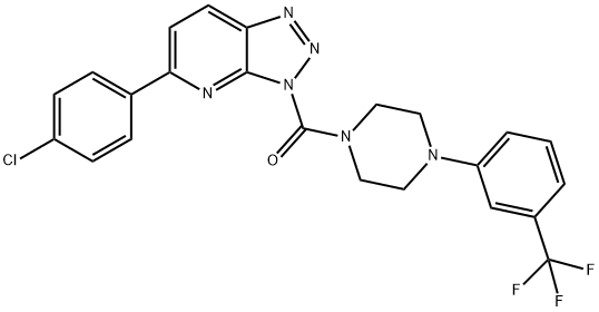 (5-(4-Chlorophenyl)-3H-[1,2,3]triazolo[4,5-b]pyridin-3-yl)(4-(3-(trifluoromethyl)phenyl)piperazin-1-yl)methanone