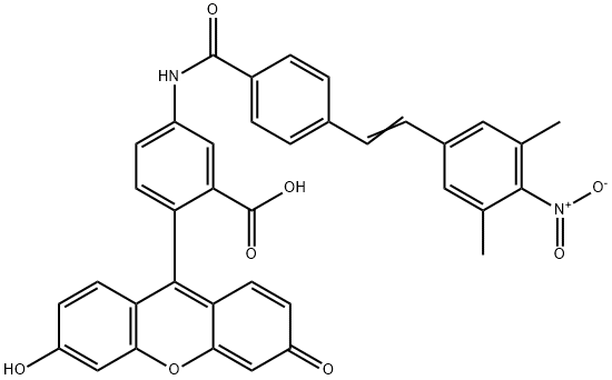 5-[4-(3,5-Dimethyl-4-nitrostyryl)benzamido]-2-(6-hydroxy-3-oxo-3H-xanthene-9-yl)benzoic Acid Monohydrate