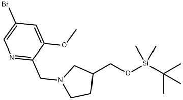5-Bromo-2-((3-((tert-butyldimethylsilyloxy)methyl)pyrrolidin-1-yl)methyl)-3-methoxypyridine