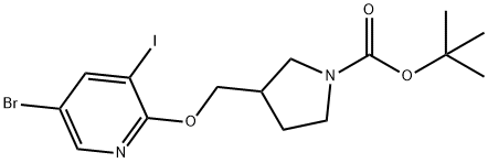 tert-Butyl 3-((5-bromo-3-iodopyridin-2-yloxy)methyl)pyrrolidine-1-carboxylate