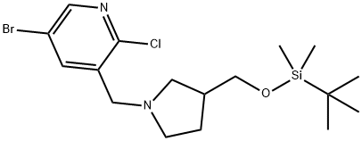 5-Bromo-3-((3-((tert-butyldimethylsilyloxy)methyl)pyrrolidin-1-yl)methyl)-2-chloropyridine