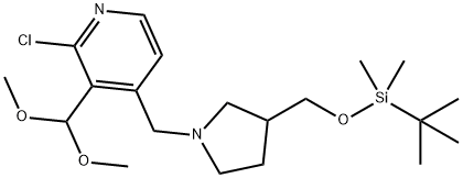 4-((3-((tert-butyldimethylsilyloxy)methyl)pyrrolidin-1-yl)methyl)-2-chloro-3-(dimethoxymethyl)pyridine