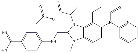 Ethyl 3-(2-(((4-carbamimidoylphenyl)amino)methyl)-1-methyl-N-(pyridin-2-yl)-1H-benzo[d]imidazole-5-carboxamido)propanoate acetate