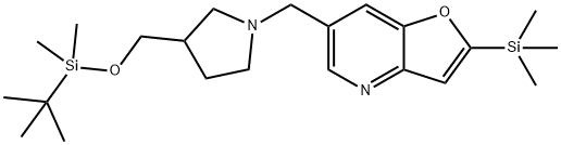 6-((3-((tert-Butyldimethylsilyloxy)methyl)pyrrolidin-1-yl)methyl)-2-(trimethylsilyl)furo[3,2-b]pyridine