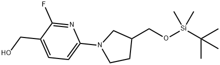 (6-(3-((tert-Butyldimethylsilyloxy)methyl)pyrrolidin-1-yl)-2-fluoropyridin-3-yl)methanol