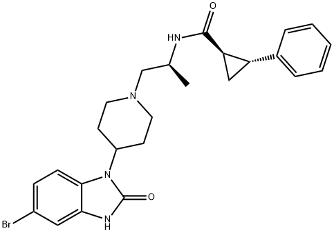 (1R,2R)-N-([S]-1-{4-[5-bromo-2-oxo-2,3-dihydro-1H-benzo(d)imidazol-1-yl]piperidin-1-yl}propan-2-yl)-2-phenylcyclopropanecarboxamide