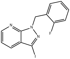1-[(2-fluorophenyl)methyl]-3-iodo-1H-pyrazolo[3,4-b]pyridine