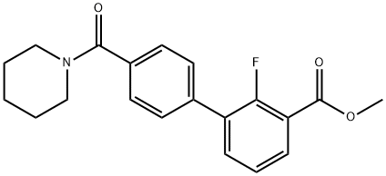 Methyl 2-fluoro-3-[4-(piperidinocarbonyl)phenyl]benzoate