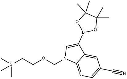 3-(tetramethyl-1,3,2-dioxaborolan-2-yl)-1-{[2-(trimethylsilyl)ethoxy]methyl}-1H-pyrrolo[2,3-b]pyridine-5-carbonitrile