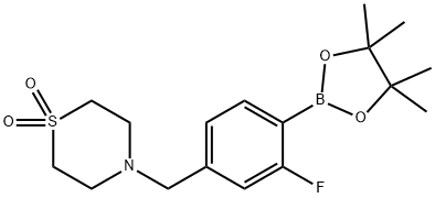 4-{[3-fluoro-4-(4,4,5,5-tetramethyl-1,3,2-dioxaborolan-2-yl)phenyl]methyl}-1λ⁶-thiomorpholine-1,1-dione