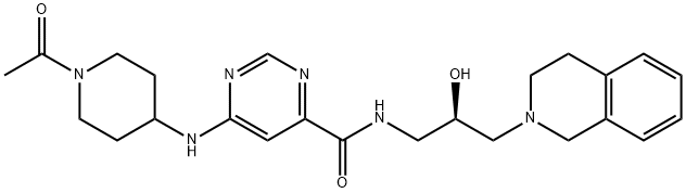 6-[(1-acetylpiperidin-4-yl)amino]-N-[(2R)-2-hydroxy-3-(1,2,3,4-tetrahydroisoquinolin-2-yl)propyl]pyrimidine-4-carboxamide