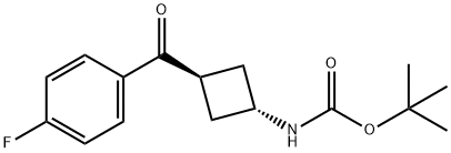 trans-tert-butyl 3-(4-fluorobenzoyl)cyclobytylcarbamate