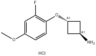 cyclobutanamine, 3-(2-fluoro-4-methoxyphenoxy)-, hydrochloride (11),trans-