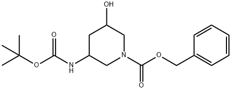 1-​piperidinecarboxylic acid, 3-​[[(1,​1-​dimethylethoxy)​carbonyl]​amino]​-​5-​hydroxy-​, phenylmethyl ester