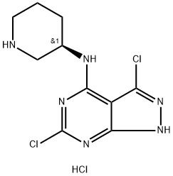 (3R)-N-{3,6-dichloro-1H-pyrazolo[3,4-d]pyrimidin-4-yl}piperidin-3-amine hydrochloride