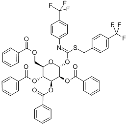 2,3,4,6-Tetra-O-benzoyl-α-D-glucopyranosyl p-Trifluoromethylbenzylthio-N-(p-trifluoromethylphenyl)formimidate