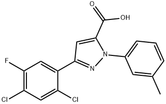 3-(2,4-DICHLORO-5-FLUOROPHENYL)-1-(3-METHYLPHENYL)-1H-PYRAZOLE-5-CARBOXYLIC ACID