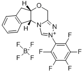 5a(S),10b(R)-5a,10b-dihydro-2-(pentafluorophenyl)-4H,6H-indeno[2,1-b][1,2,4]triazolo[ 4,,3-D][1,4]alcohol tetrafluoroborate oxazine