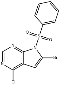7-(benzenesulfonyl)-6-bromo-4-chloro-7H-pyrrolo[2,3-d]pyrimidine